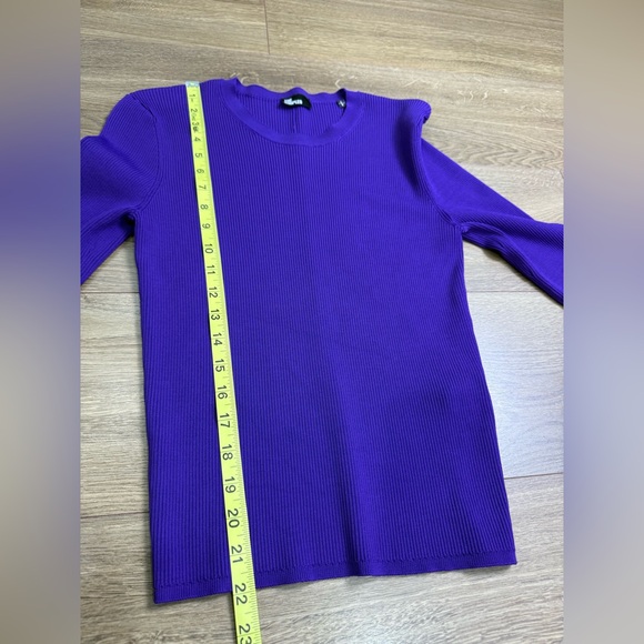 The Kooples Purple Ribbed Knit Sweater Top Size Large - Picture 10 of 10